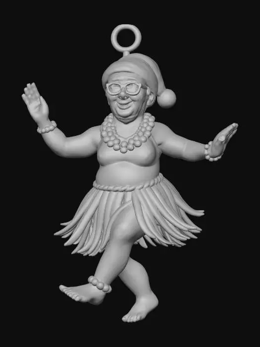 3D model for #Christmas2025#, Santa Hula Dancer ornement