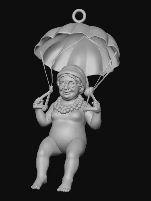 3D model for #Christmas2025#, Parachuting Granny4
