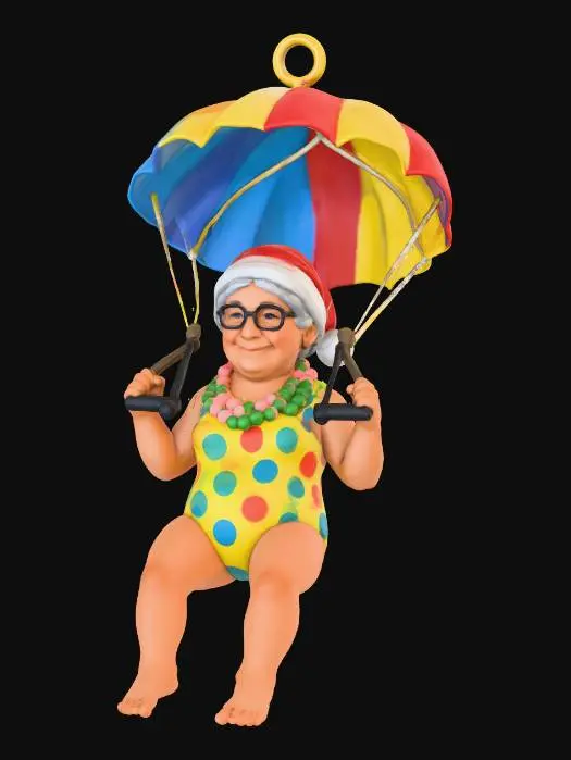 3D model for #Christmas2025#, Parachuting Granny4