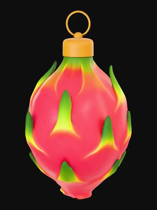 3D model for #Christmas2025#, Dragonfruit Ornament