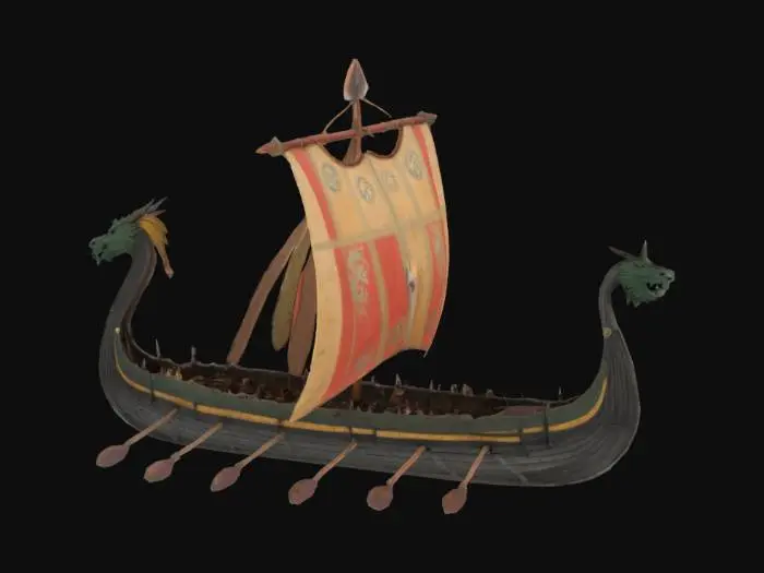 3D model for [Sweden] a viking ship with dragon's head, #AroundTheWorld#