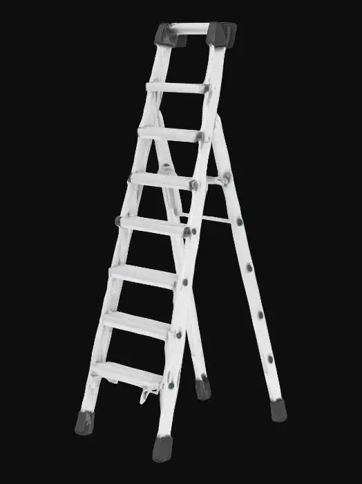 3D model for A realistic foldable aluminum ladder, Highly Detailed, Ultra Realistic