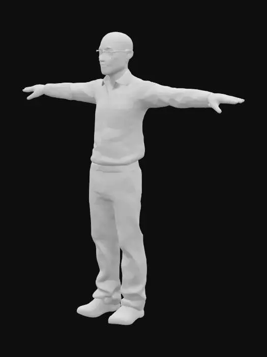 3D model for old man,t pose,symetrical,ultra realistic,high detailed
