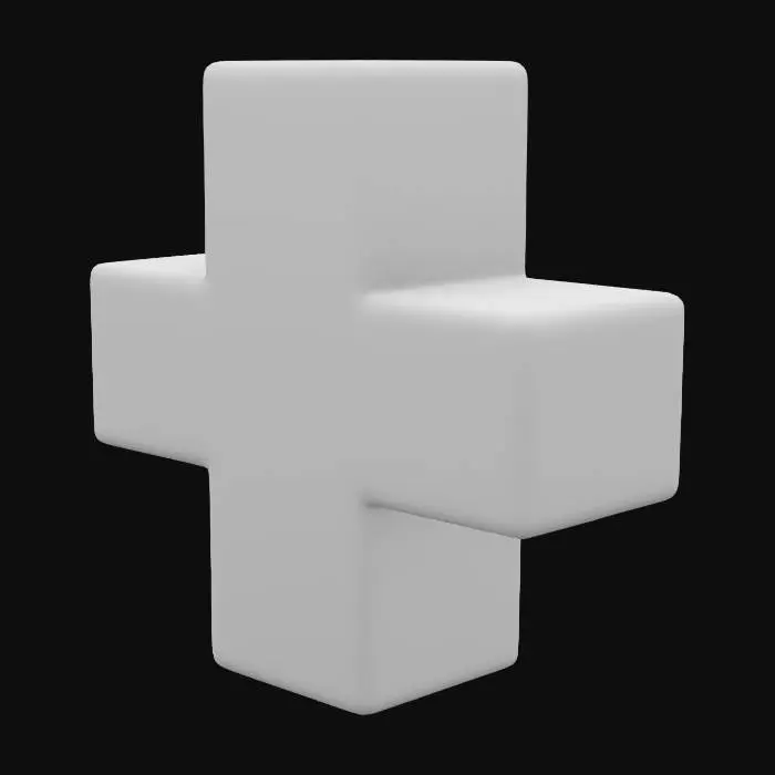 3D model for Create a small 3D health pickup item shaped like a glowing red cross or capsule