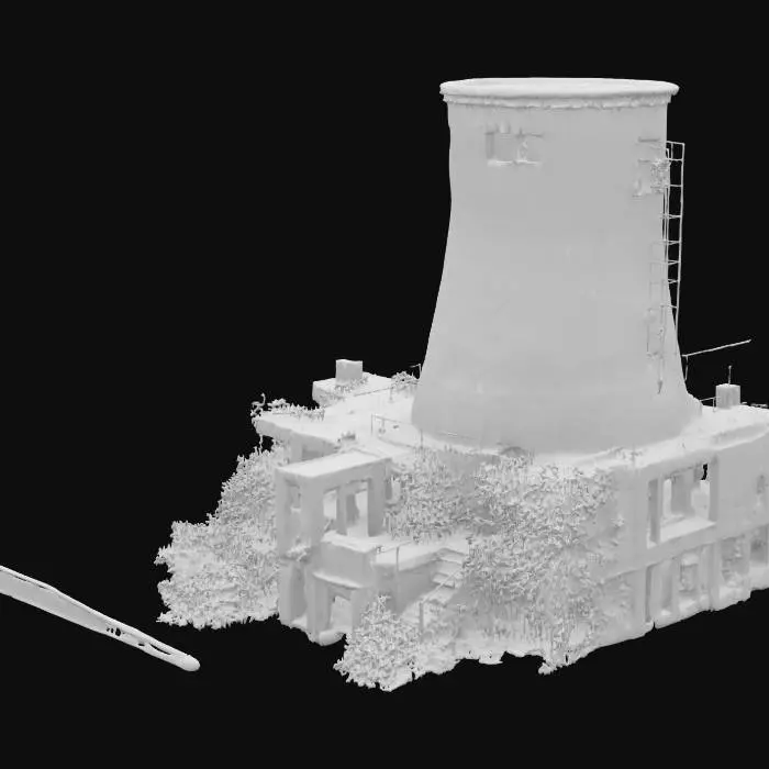 3D model for Ruined nuclear power plant,Ultra realistic,High detailed
