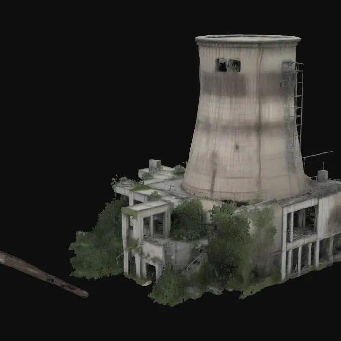 3D model for Ruined nuclear power plant,Ultra realistic,High detailed
