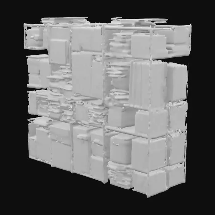 3D model for File archive shelves with folders and boxes, realistic