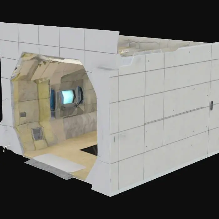 3D model for A reinforced underground research shelter,ultra realistic,high detailed
