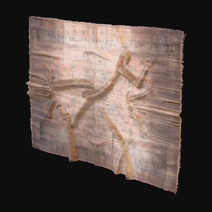 3D model for A dark, old, and dusty rectangular rug