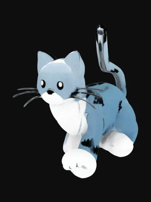 3D model for Blue Cat Cartoon