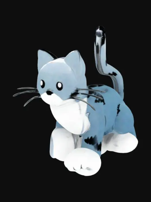 3D model for Blue Cat Cartoon