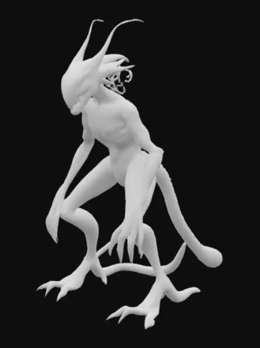 3D model for [Trinidad and Tobago], #AroundTheWorld#, a fantasy stylized cyberpunk pitch lake creature that is made up of asphalt 
