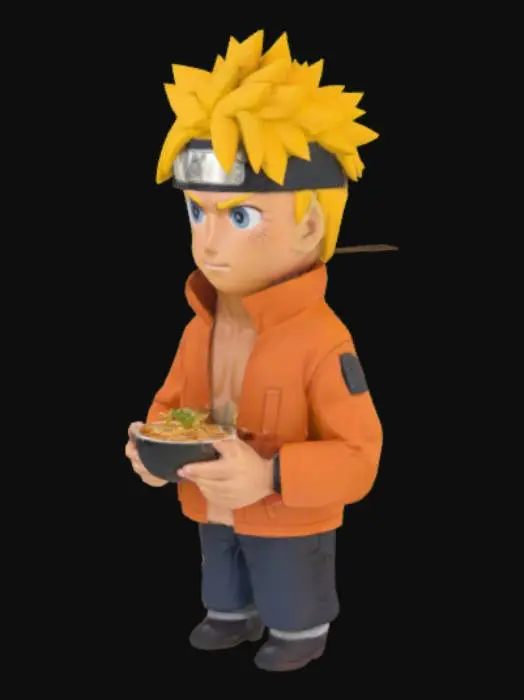 3D model for #AroundTheWorld#, Naruto eating ramen 