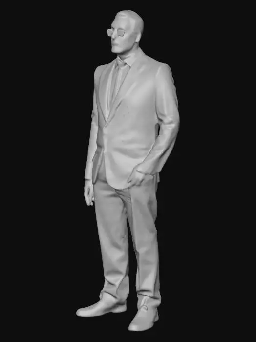3D model for Design a Mafia Boss character, with a mix of old-school and modern style. I want him to be wearin' a sleek black suit, with a crisp white shirt and a black tie. Give him a pair of sunglasses, and a gold watch on his wrist. Make him look like he's the king of the underworld.