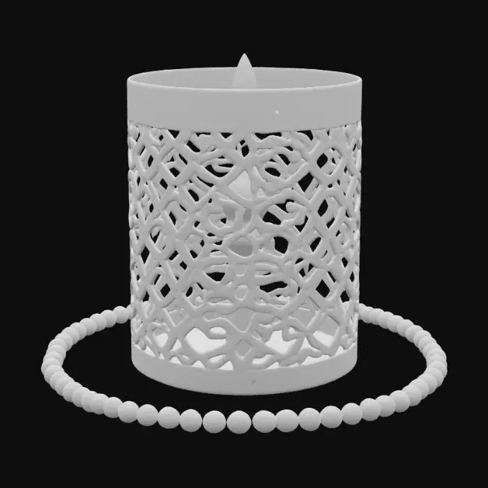 3D model for GENERA UNA IMAGEN STL UN PORTA VELAS HUECO DE ALTURA POR CIRCUNFERENCIA DE 4 CENTIMETROS QUE TENGA EN RELIEVE UN ROSARIO  


