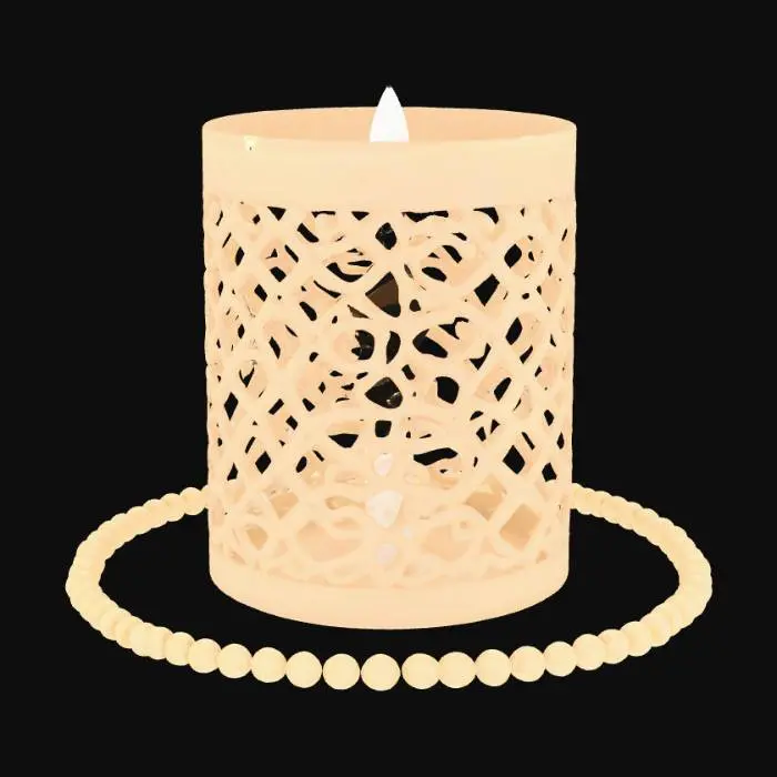 3D model for GENERA UNA IMAGEN STL UN PORTA VELAS HUECO DE ALTURA POR CIRCUNFERENCIA DE 4 CENTIMETROS QUE TENGA EN RELIEVE UN ROSARIO  


