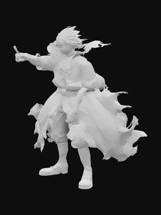 3D model for Character in Tattered White Outfit, villian from my hero academia, Dabi from my hero academia