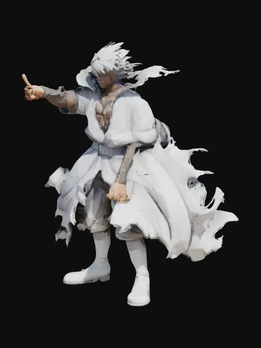 3D model for Character in Tattered White Outfit, villian from my hero academia, Dabi from my hero academia