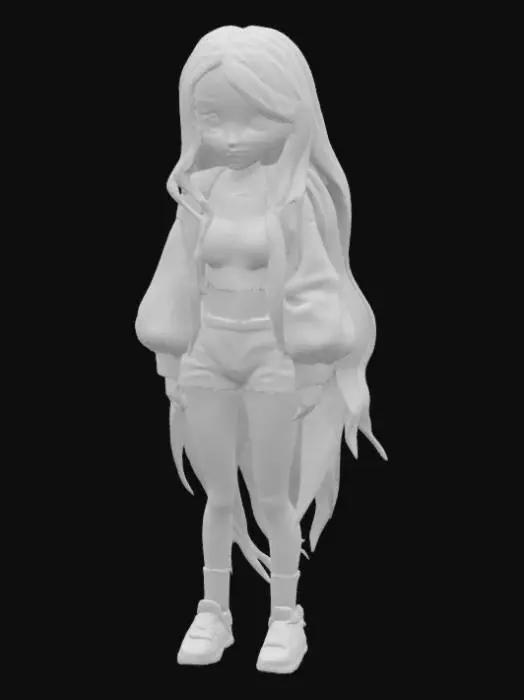 3D model for Design me a avatar with black long
hair with pink highlight in the front olive skin and brown eyes and cool clothes and nice natural baddie makeup