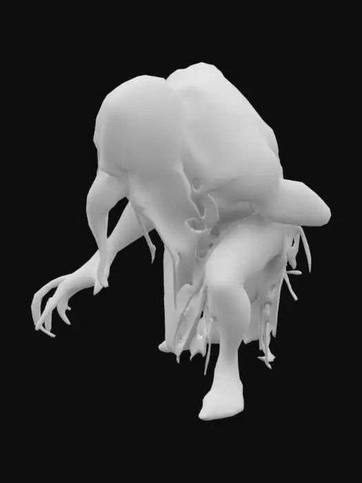 3D model for Monster, Fantasy, Dark, Nightmare, Alien, Deform, Blood cloth, big, White Face, Large body
