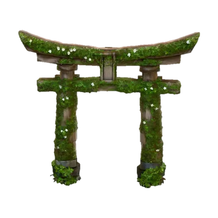 Pathway to Serenity - Torii 3D model, vytvořený pomocí AI