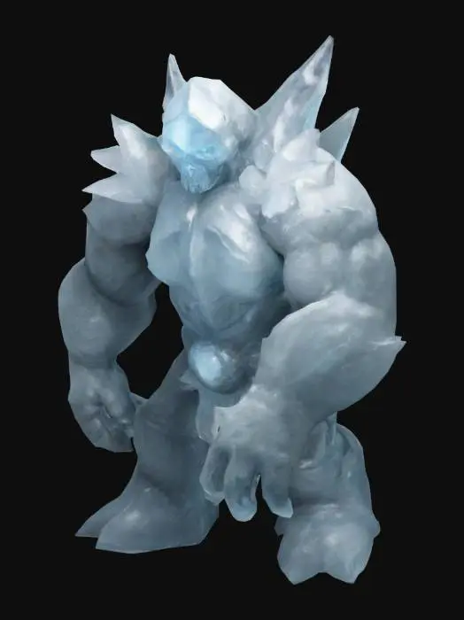 3D model for Ice golem for a game. Not to detailed, icicles