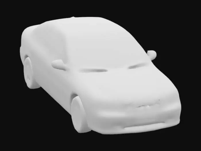 3D model for White Sedan on Street