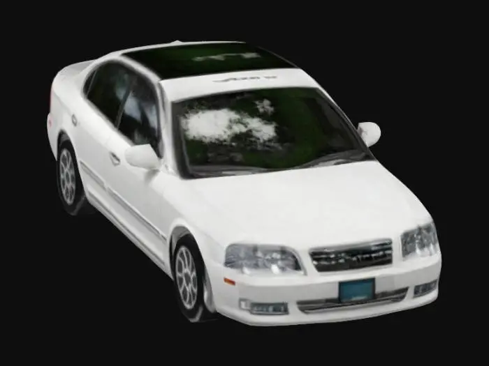3D model for White Sedan on Street