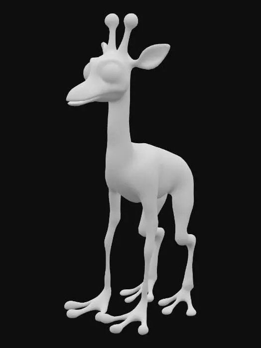 3D model for Giraffenfrosch, Giraffe Frosch mix, haut mit bodypaint maya neon