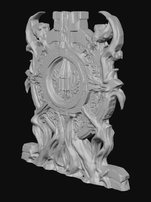 3D model for Tempelanlage nach Motiven von H.P.Lovecrafts Cthuluh Mythos . mit gruseligenrelief Mäandern