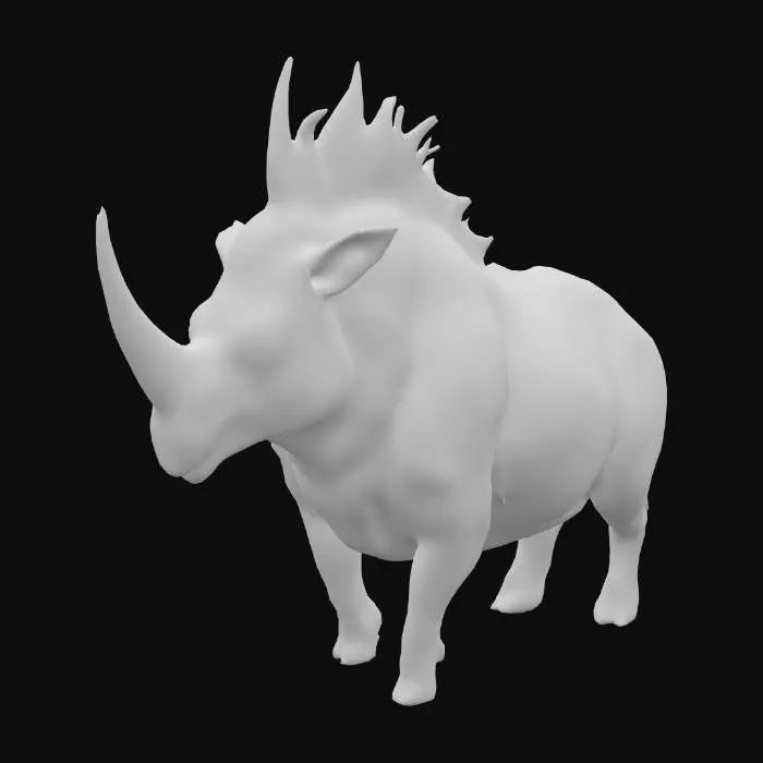 3D model for Mischung aus Kakadu und Nashorn