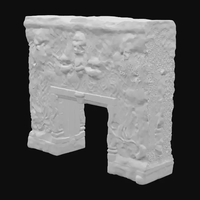3D model for Tempelanlage nach Motiven von H.P.Lovecrafts Cthuluh Mythos . mit gruseligen relief Mäandern rechteckige Gebäude . Wie im Roman "Berge des Wahnsinns"