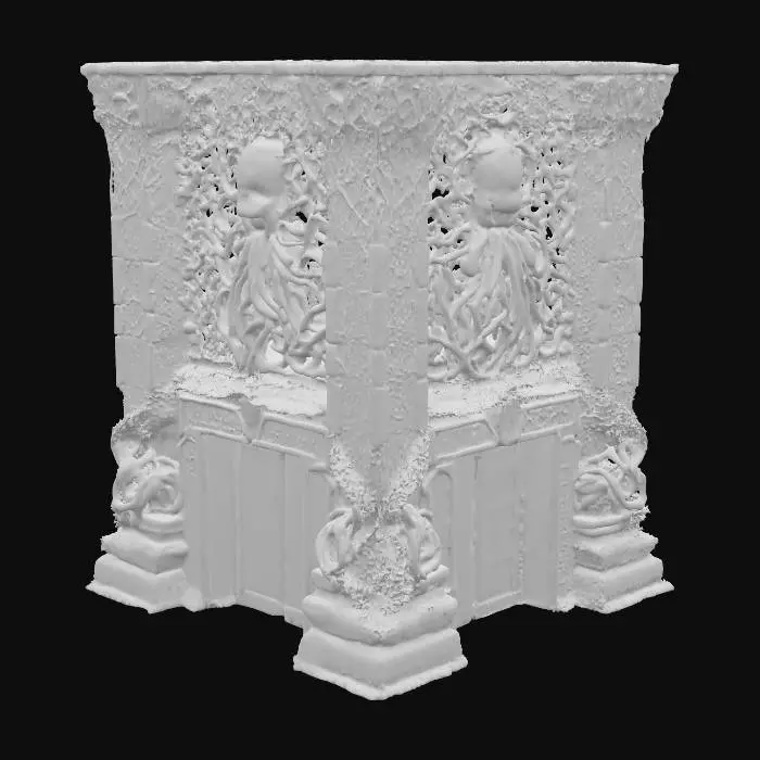 3D model for Tempelanlage nach Motiven von H.P.Lovecrafts Cthuluh Mythos . mit gruseligen relief Mäandern rechteckige Gebäude . Wie im Roman "Berge des Wahnsinns"