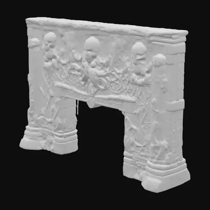 3D model for Tempelanlage nach Motiven von H.P.Lovecrafts Cthuluh Mythos . mit gruseligen relief Mäandern rechteckige Gebäude . Wie im Roman "Berge des Wahnsinns"
