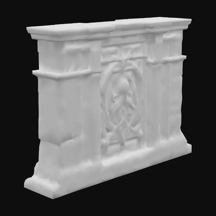 3D model for Tempelanlage nach Motiven von H.P.Lovecrafts Cthuluh Mythos . mit gruseligen relief Mäandern rechteckige Gebäude . Wie im Roman "Berge des Wahnsinns"