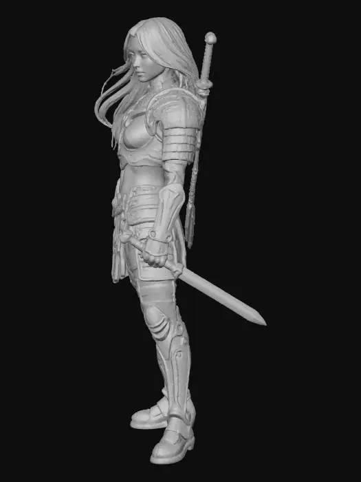 3D model for Cyber Samurai Women Guardian
