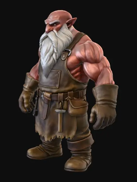 3D model for Dwarven Blacksmith
