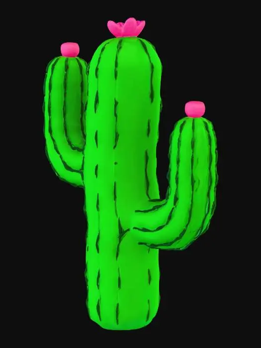 3D model for Blooming Cactus at Dusk