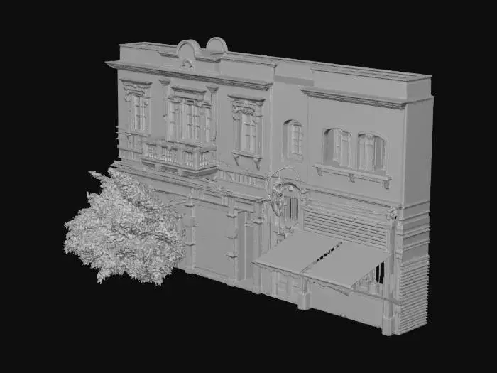3D model for Historic Street Facades and Power Lines