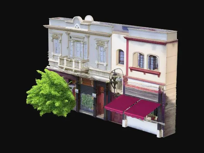 3D model for Historic Street Facades and Power Lines