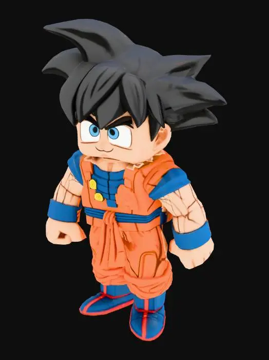 3D model for create me a 3d model which i can put into Blockbench projects. i want it to be blocky, minecraft-like model of ultra instinct goku