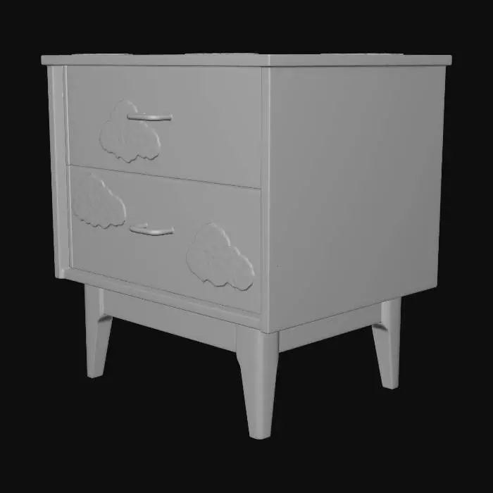 3D model for Blue Sky Nightstand with Clouds and Sun