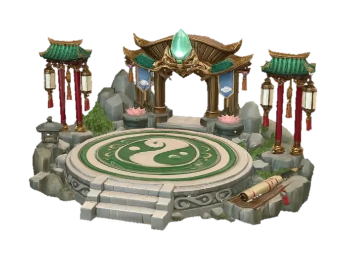 Lotus Circle Pavilion - Pagoda 3D model, vytvořený pomocí AI