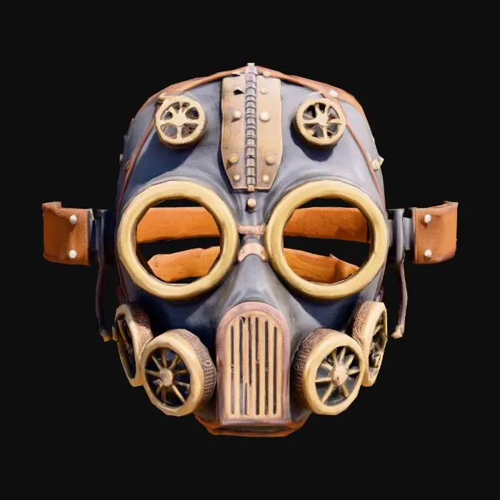 3D model for полумаска в стиле стимпанк с элементами вентиляции для лица 