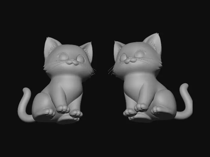 3D model for Two Kittens in a Sunny Room