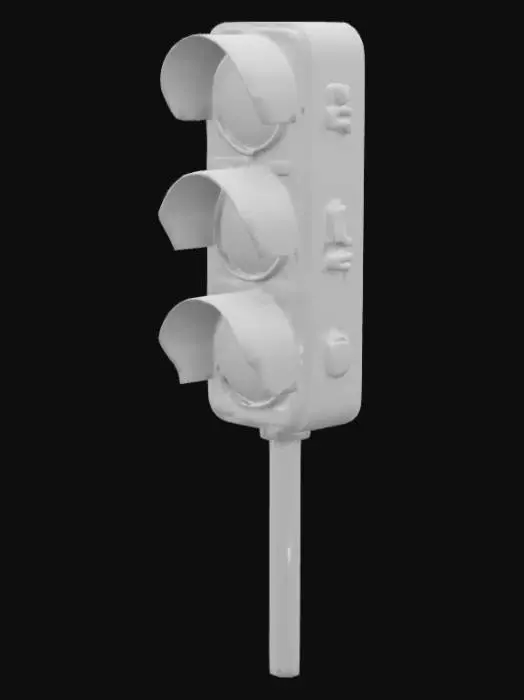 3D model for I want to generate a miniature traffic light with the lights only on one side. 
