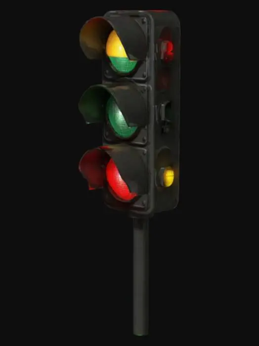 3D model for I want to generate a miniature traffic light with the lights only on one side. 
