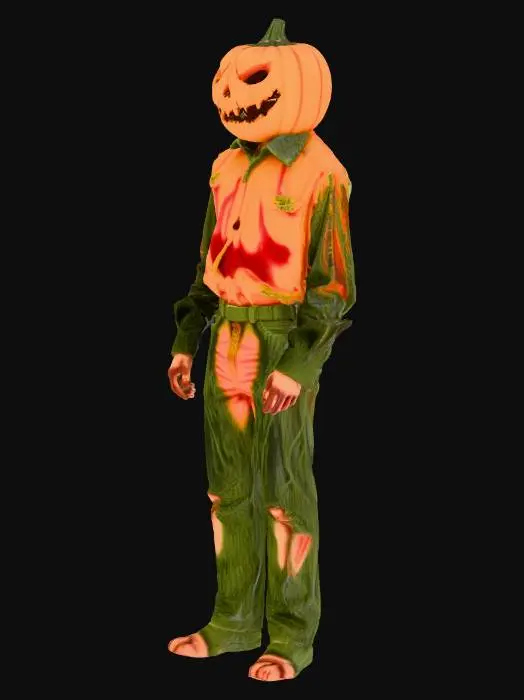 3D model for #Halloween2025#, a scary pumkin man with claw hand