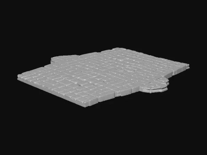 3D model for route de pavée droite , sans ajout style manga