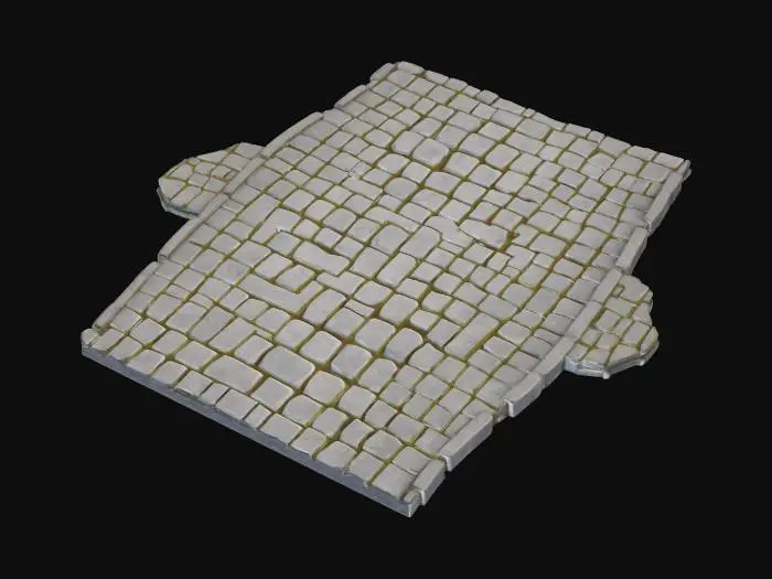 3D model for route de pavée droite , sans ajout style manga
